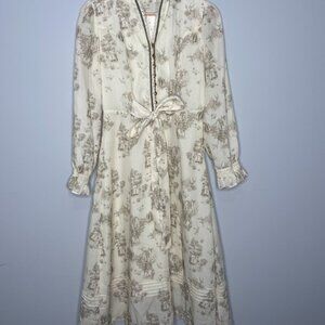 Simple Retro toile vintage dress